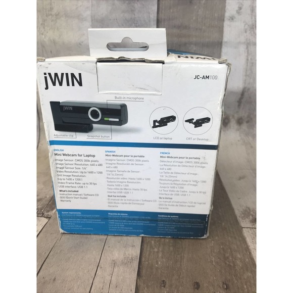 JWIN JC-AM100 Personal Mini Web Camera EZ-CAM Compact Series Works With Skype - Picture 4 of 4